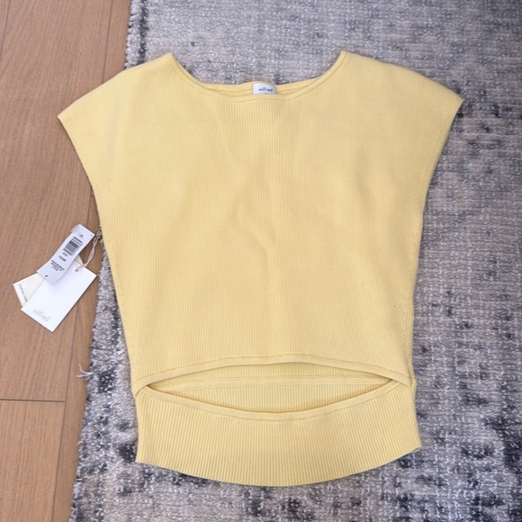 Aritzia Yellow Ribbed Knit Top - Picture 1 of 3